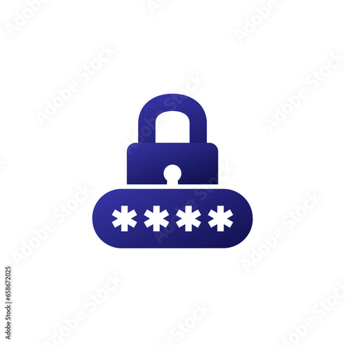 password access icon on white