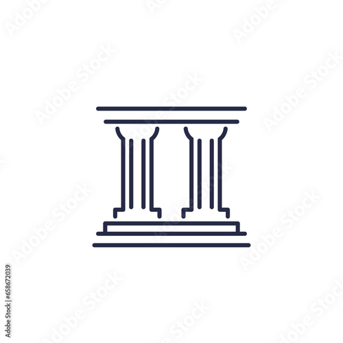 pillars line icon on white