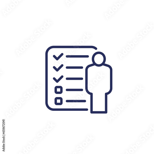 person skills line icon on white