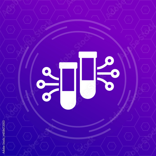 lab samples icon with test tubes, vector