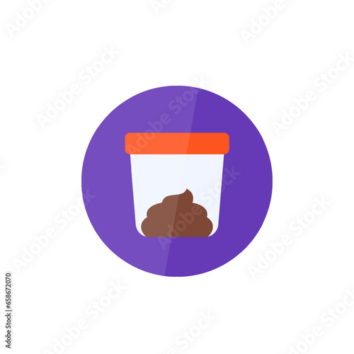 Stool sample icon, flat design