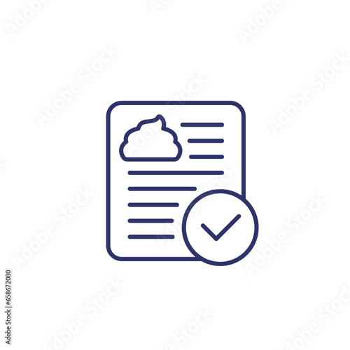 stool test line icon with a check mark