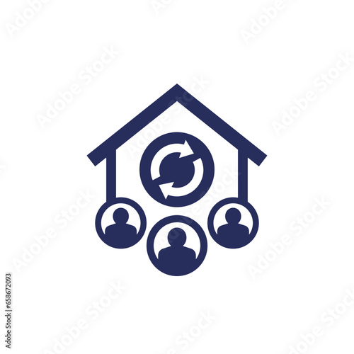 tenants rotation icon with a house