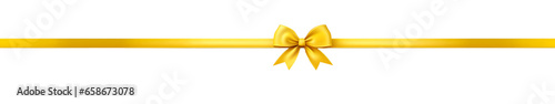 yellow ribbon and bow isolated against transparent background