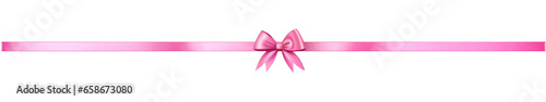 pink ribbon and bow isolated against transparent background