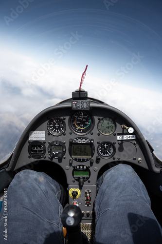 cockpit of airplane glider sailplane