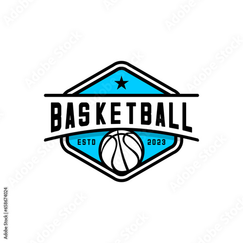 basketball logo vector on white background