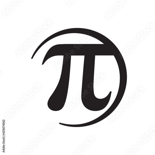 Pi Number Icon Vector Image illustration 