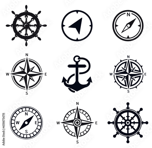 A set of marine theme icons