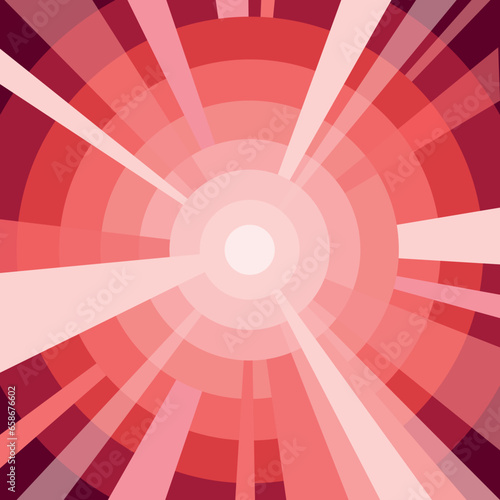 Abstract red cover with circles and rays