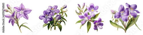Tradescantia Flower Hyperrealistic Highly Detailed Isolated On Transparent Background PNG File