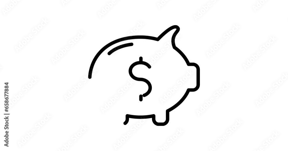 piggybank animated outline icon with alpha channel. piggybank 4k video animation for web, mobile and ui design piggybank animated outline icon with alpha channel. piggybank 4k video animation for web, mobile and ui design