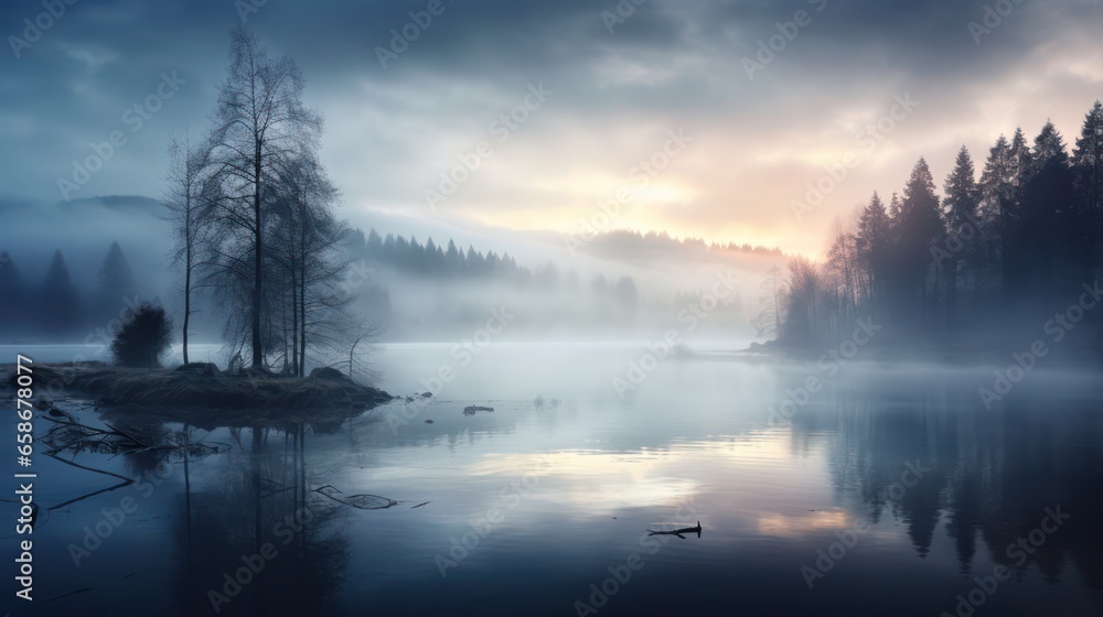 Fototapeta premium Lake in the Mist