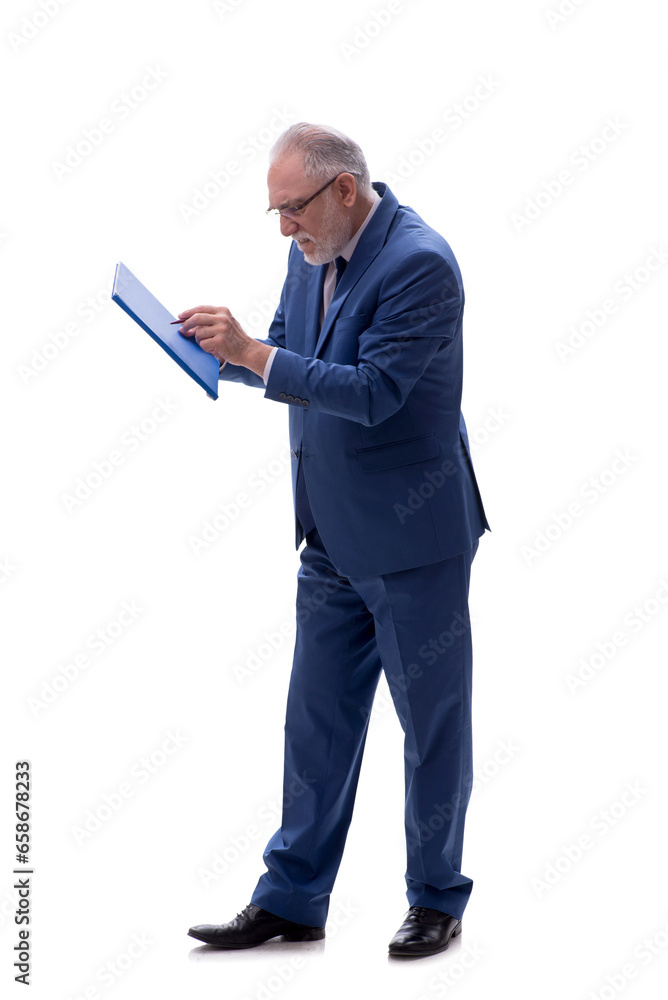 Old businessman isolated on white Old businessman isolated on white