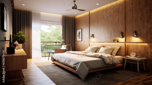 guest room Nordic style teak wood global lighting  