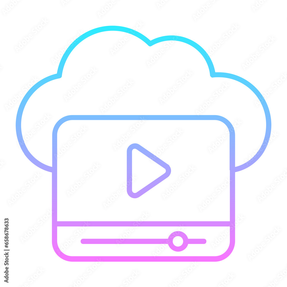 Cloud Video Gradient Icon Cloud Video Gradient Icon