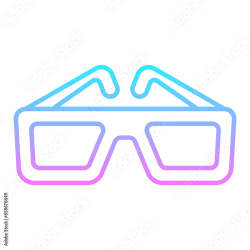Cinema Glasses Gradient Icon