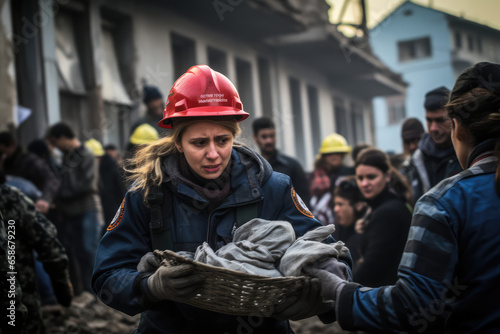 volunteers brought humanitarian aid to the victims