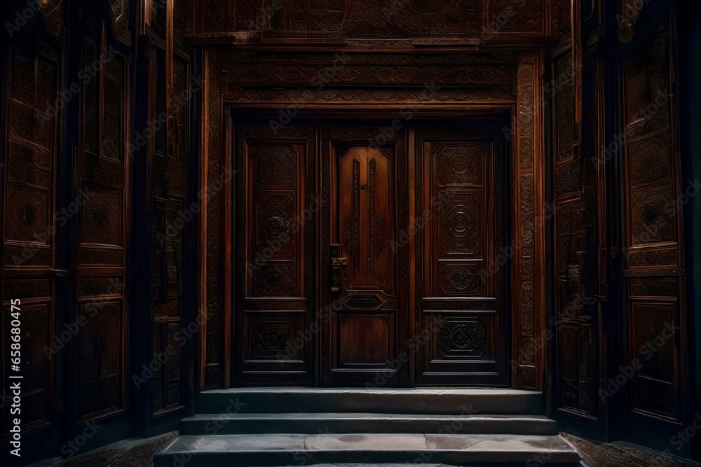Old wooden door, Generated using AI