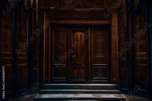 Old wooden door  Generated using AI