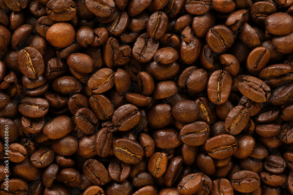 Obraz premium Background with roasted coffee seeds.