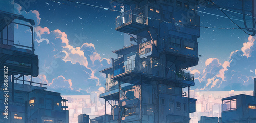 Urban Ruins Redux: Holographic Skyline of the Futuristic Megacity, Generative AI