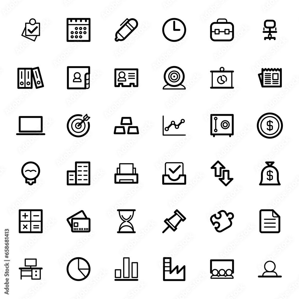 Set of office and Workplace web icons in line style. business, work, support, collection vector illustration Set of office and Workplace web icons in line style. business, work, support, collection vector illustration