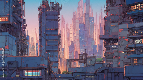 Desolate Districts: Holographic Skyline of the Gritty Cyberpunk, Generative AI