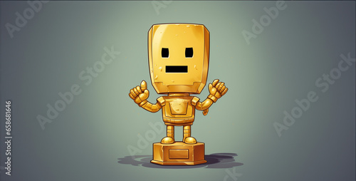 a cartoon gold trophy
