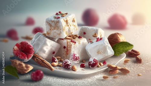 Photo of Turkish delight lokum with nuts photo