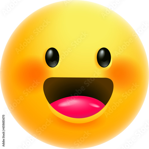 Smiley Face. Happy smiley emoji vector yellow. Vector happy circle face. simple flat 3d style vector illustration, for web, app, ui, ux design.