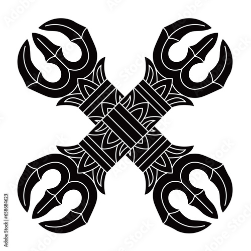 家紋です。違い三鈷杵といいます。