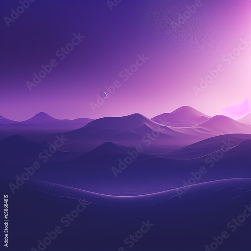 Purple night landscape  image of nature  sky  mountains