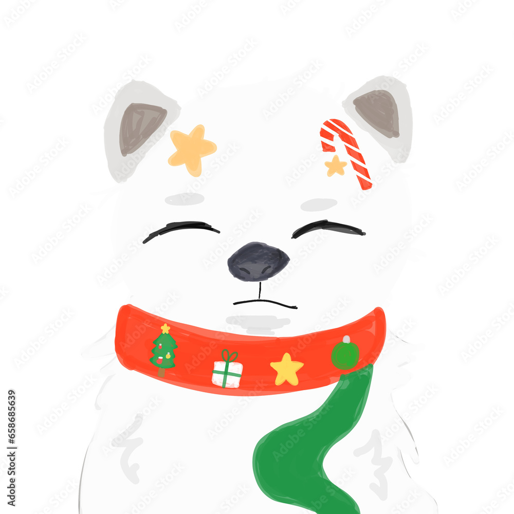 Cute baby polar bear clipart, Merry Christmas Cute baby polar bear clipart, Merry Christmas