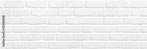 White brick wall background. White bricks texture seamless banner.