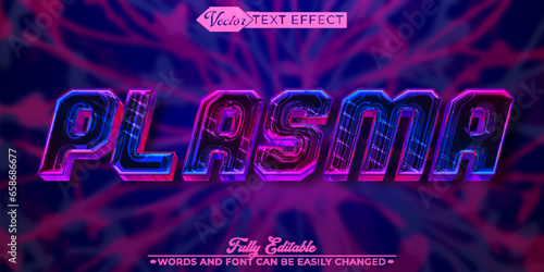 Colorful Energy Plasma Vector Editable Text Effect Template