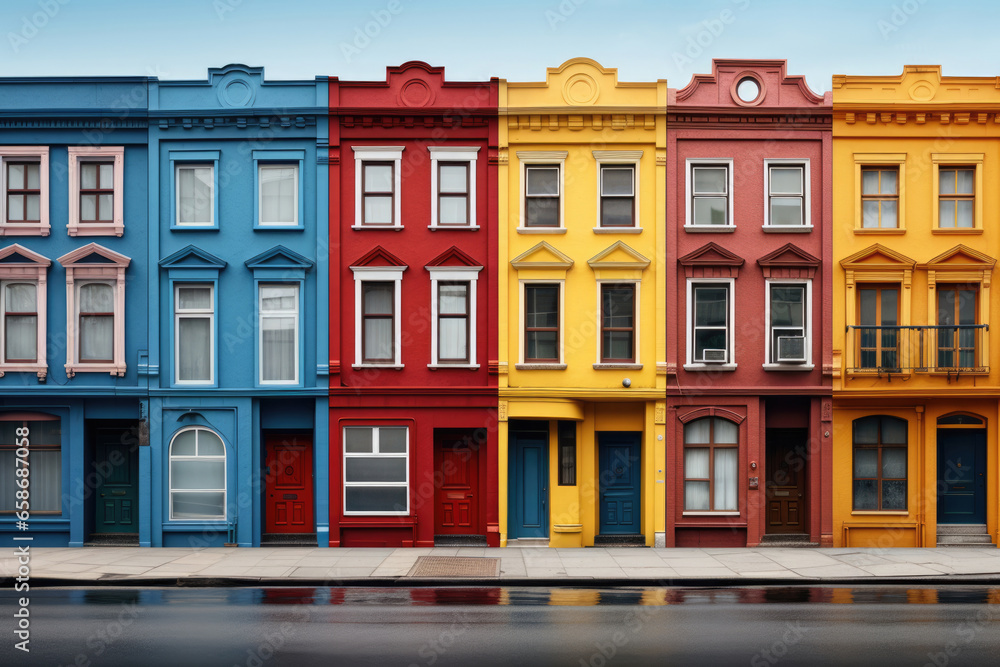 Colored house facade with bright colors