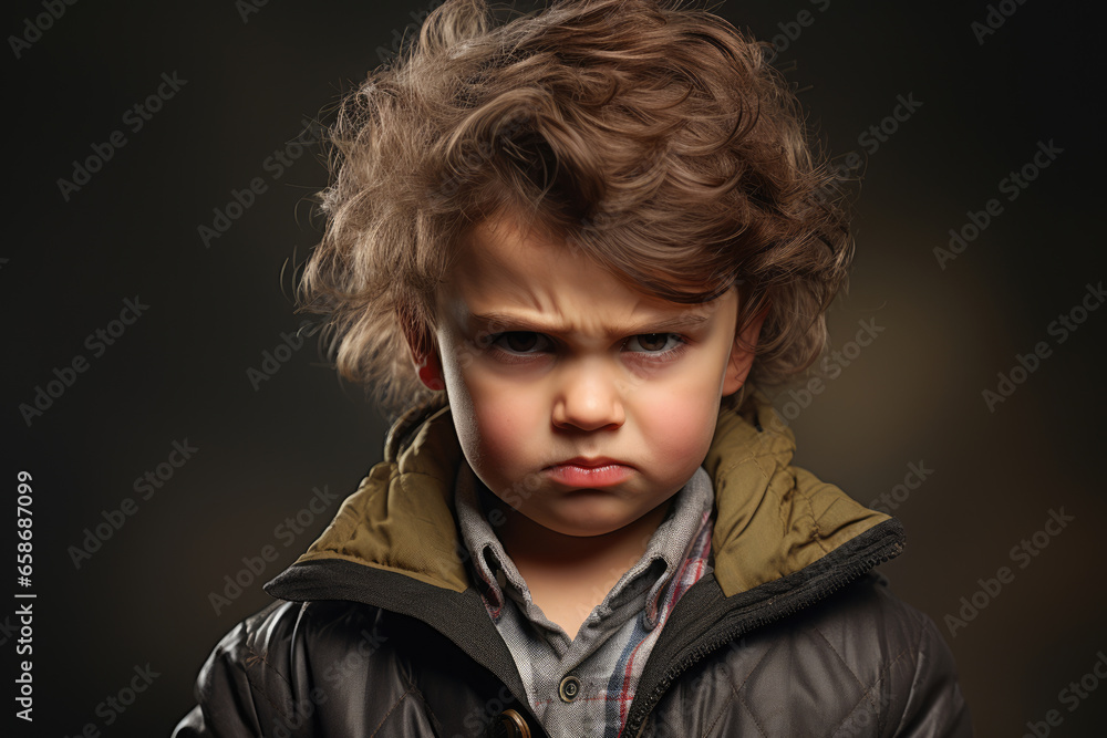 Offended and upset kid. The problem of discipline, punishment Offended and upset kid. The problem of discipline, punishment
