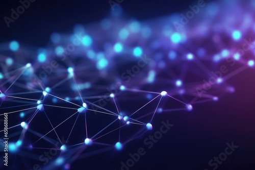 Abstract Background 3D Hologram Network Connection