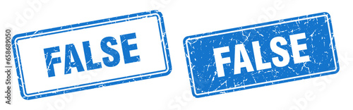 false stamp set. false square grunge sign