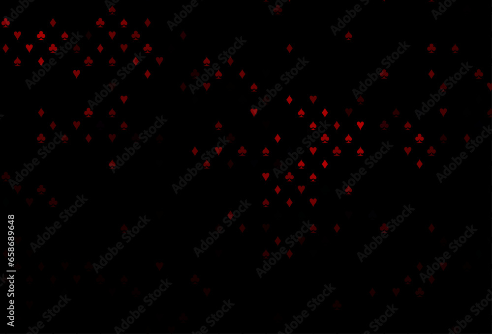 Dark red vector template with poker symbols.