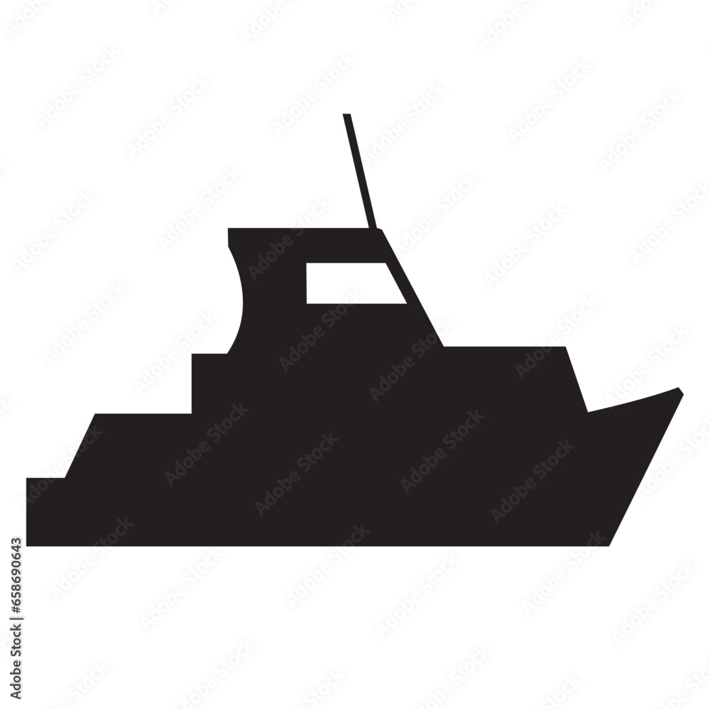Obraz premium Shipping icon vector logo template - silhouette ship icon.