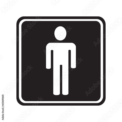 Only men sign vector with black color