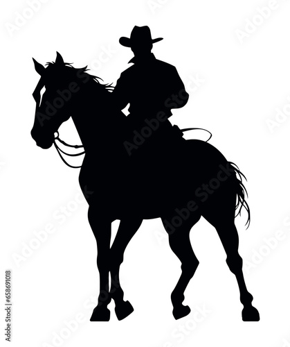 cowboy silhouette in horse rodeo