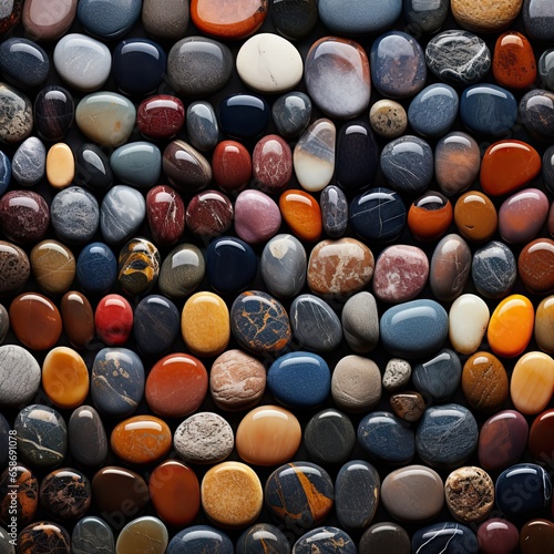 The beauty of various types and sizes of stones. that was created with AI photo