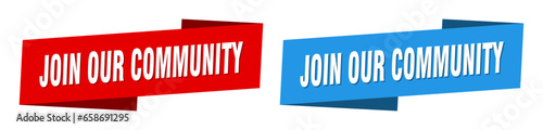 join our community banner. join our community ribbon label sign set