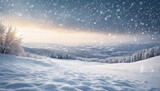 Frosty Elegance: Ultrawide Snowfall over Pristine Snowdrifts