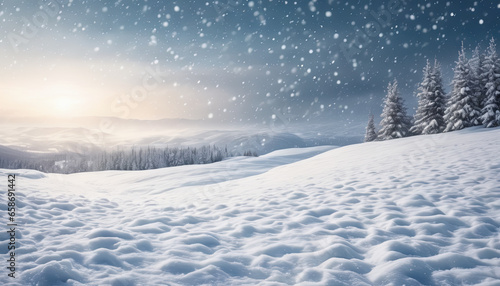 Wallpaper Mural Illuminated by Snow: Ultrawide View of Light Snowfall on Drifts Torontodigital.ca