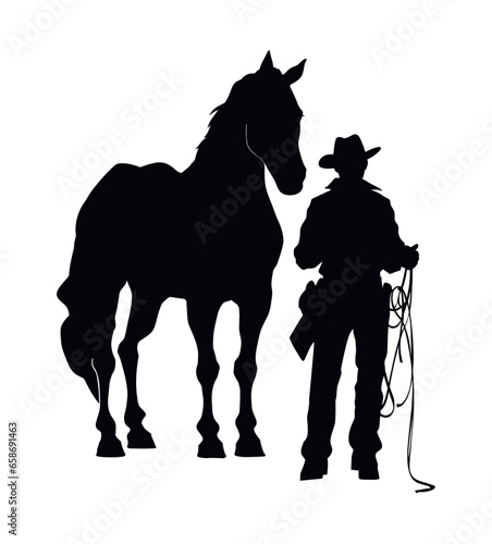 cowboy silhouette in horse design