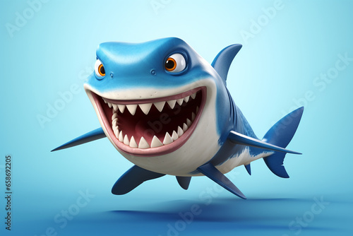 cute cartoon shark monster